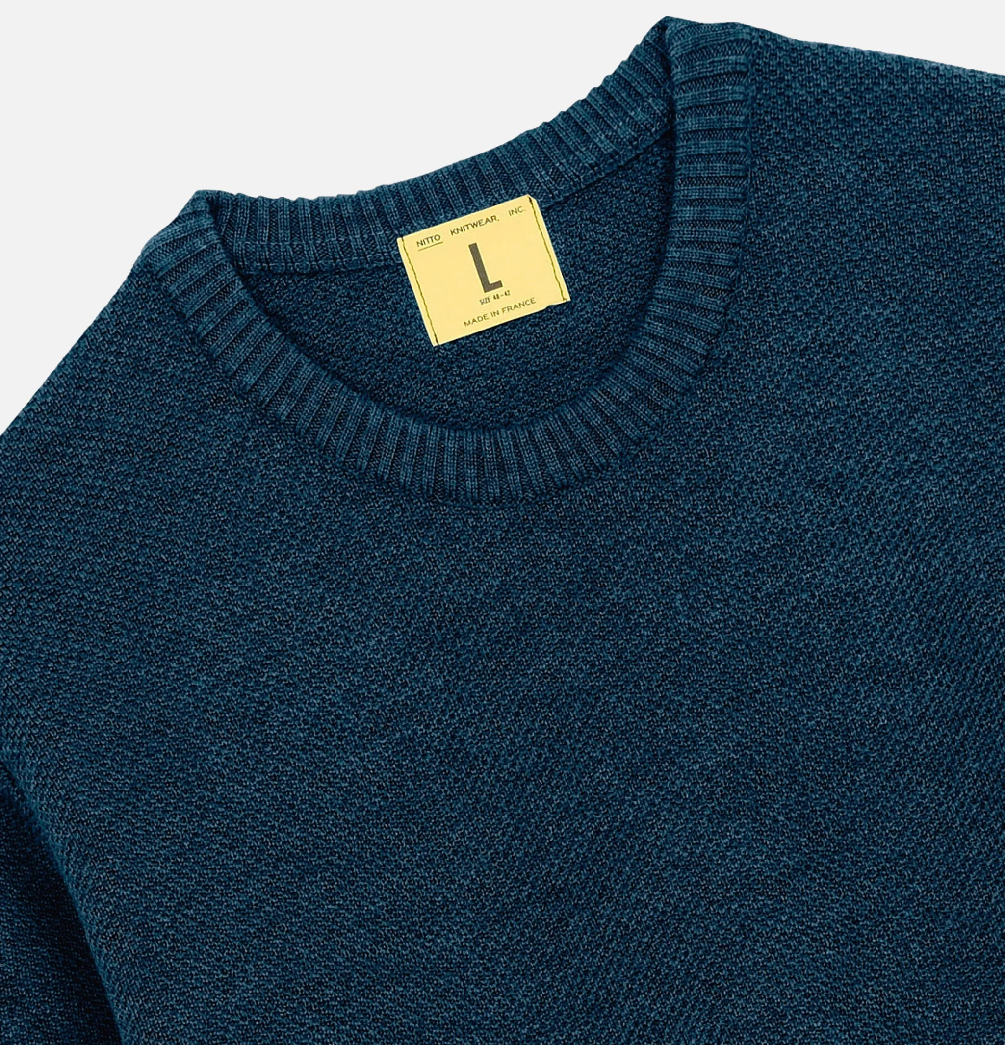 NITTO KNITWEAR Pull Youri Col Rond Bleu Jean< Pulls & Cardigans