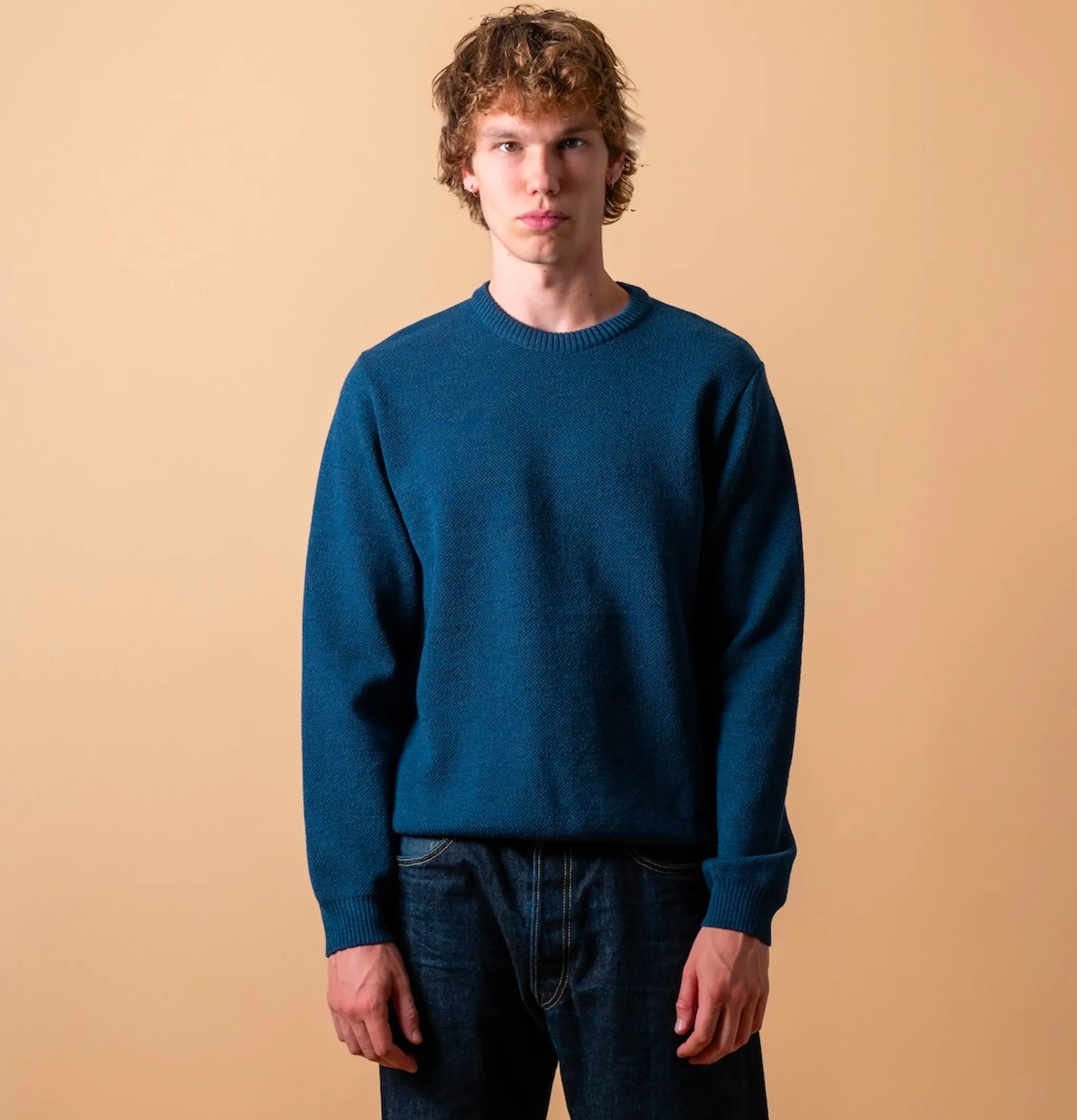 NITTO KNITWEAR Pull Youri Col Rond Bleu Jean< Pulls & Cardigans