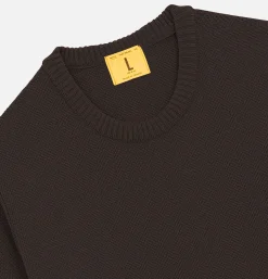NITTO KNITWEAR Pull Youri Col Rond Marron< Pulls & Cardigans