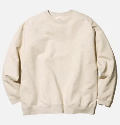 SNOW PEAK Recycled Cotton Crewneck Oatmeal< Sweats & Polaires