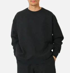 SNOW PEAK Recycled Cotton Crewneck Black< Sweats & Polaires