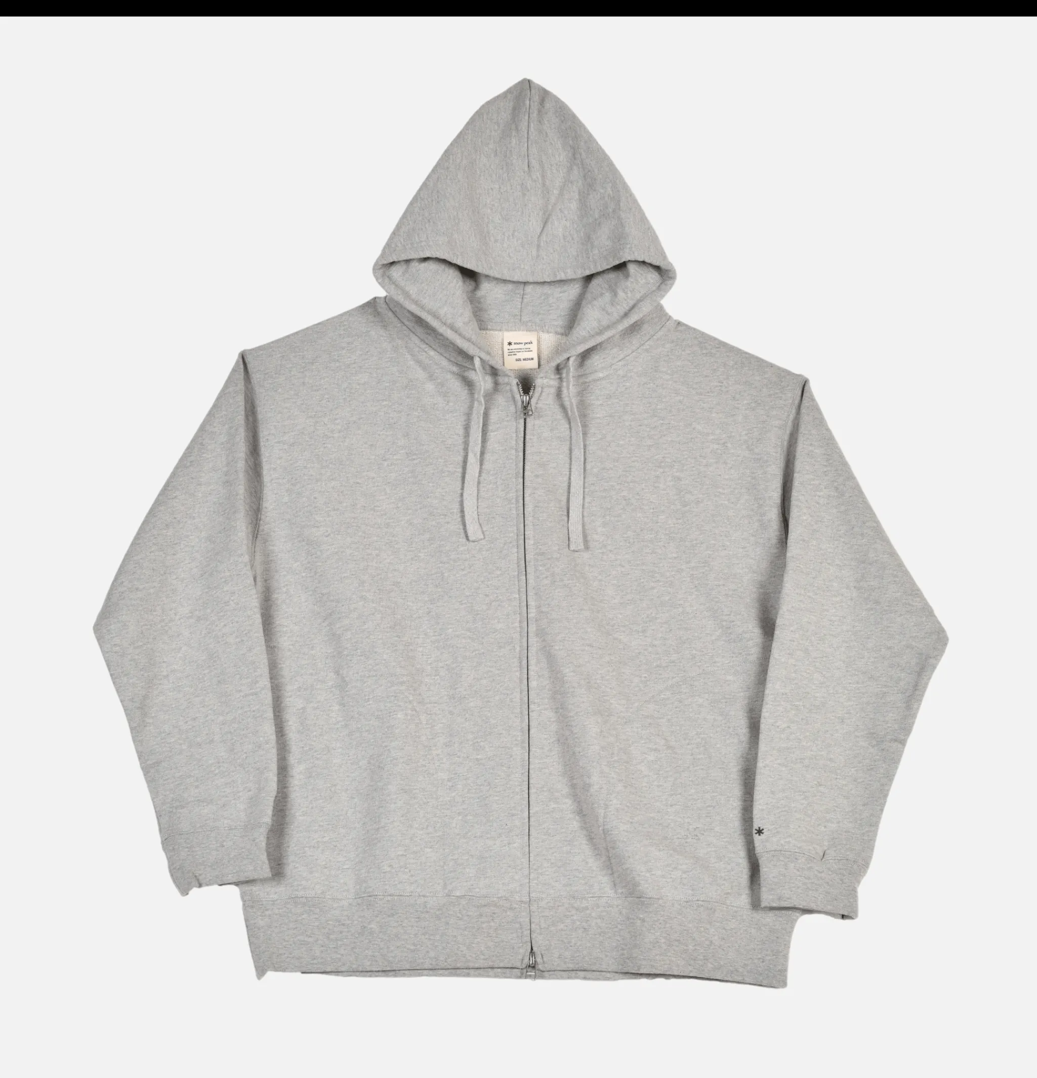 SNOW PEAK Recycled Cotton Zipup Hoodie Grey< Sweats & Polaires