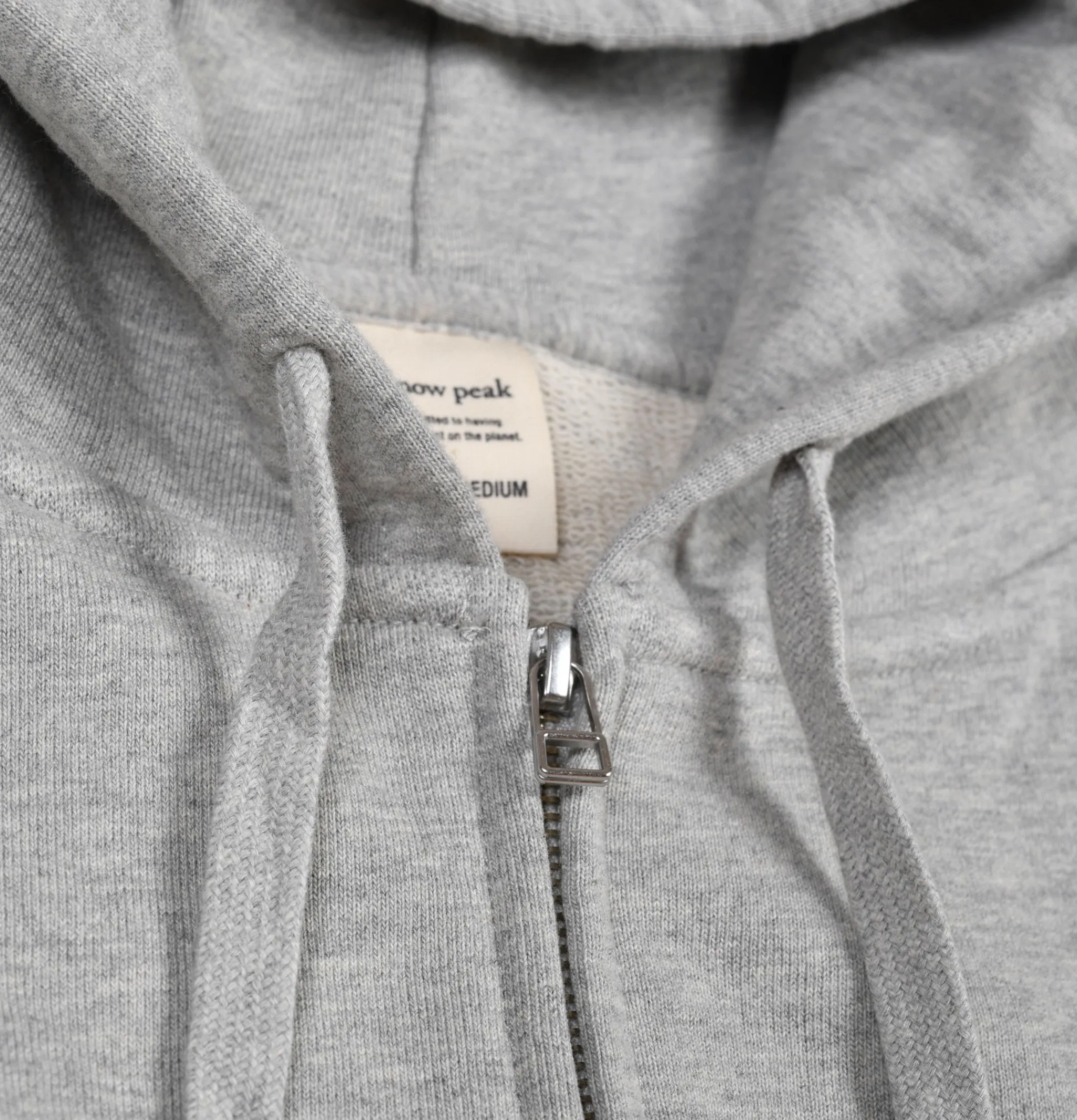 SNOW PEAK Recycled Cotton Zipup Hoodie Grey< Sweats & Polaires