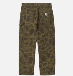 CARHARTT WIP Single Knee Camo Duck Green< Pantalons