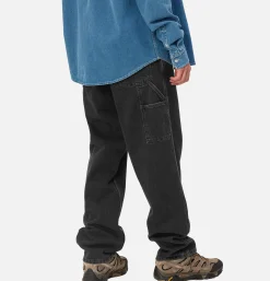 CARHARTT WIP Single Knee Pant Denim Noir Stone Washed< Pantalons