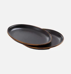 BAREBONES Small Enamel Plate X 2 Charcoal< Outdoor