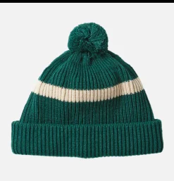 ROTOTO Stripe Pompom Beanie Vert< Gants • Bonnets • Echarpes