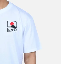 EDWIN Sunset On Mt Fuji Tee White< T-shirts