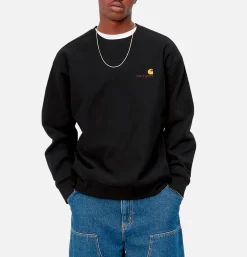 CARHARTT WIP Sweat American Script Black< Pulls & Cardigans
