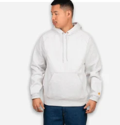 CARHARTT WIP Sweat Hooded Chase Ash Grey Heather< Sweats & Polaires