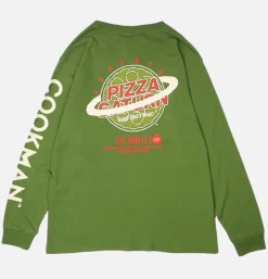 COOKMAN Tee Shirt Long Sleeve Pizza Green< T-shirts