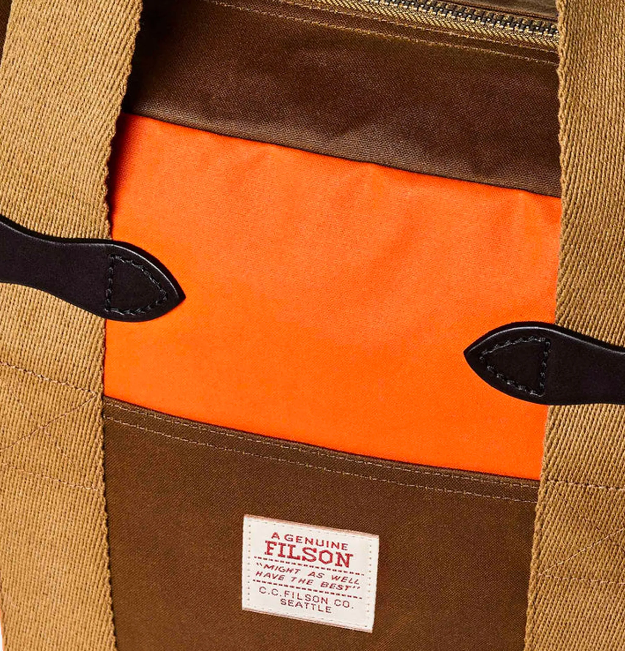 FILSON Tincloth Zipper Tote Tan< Tote-bags