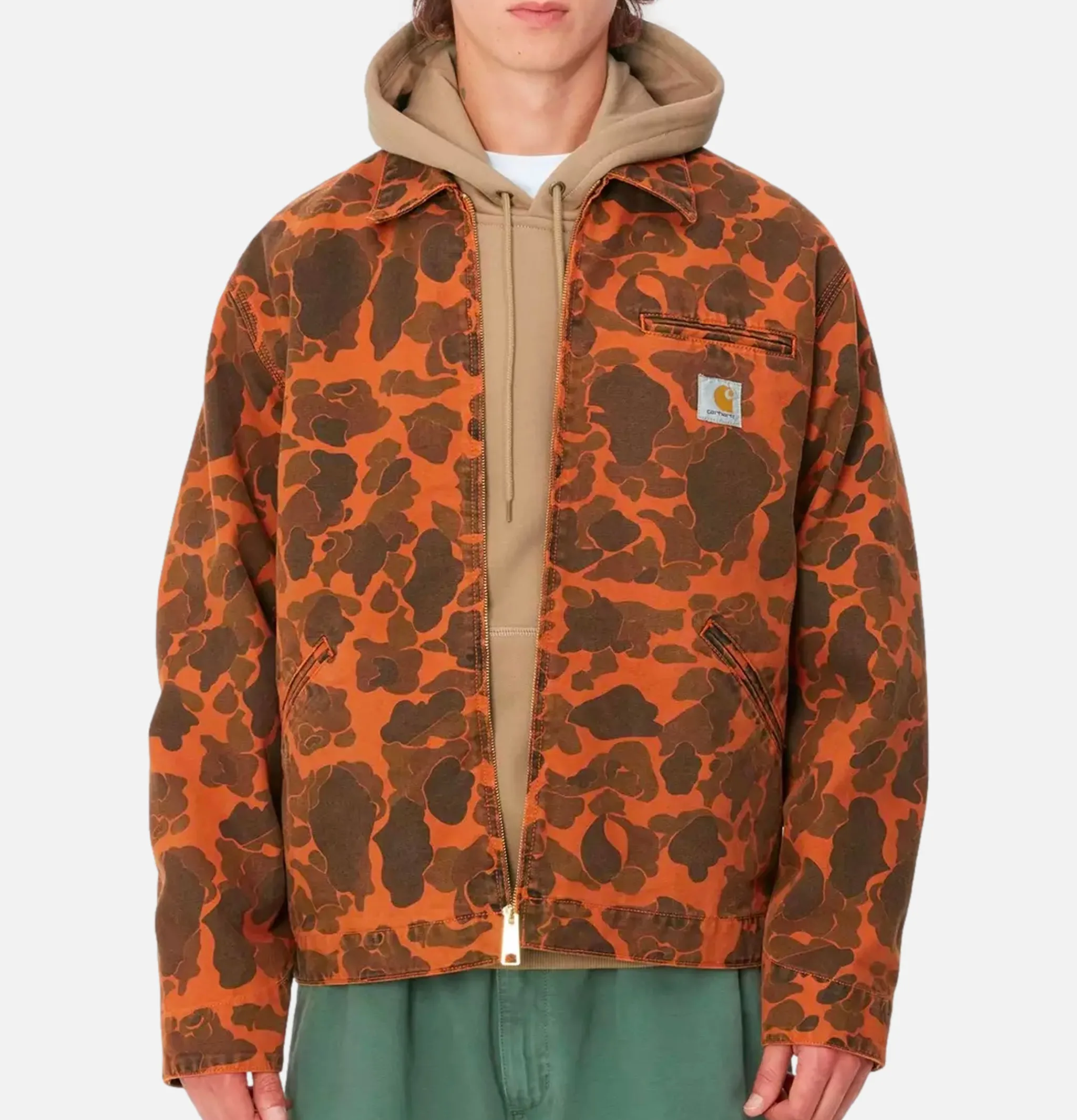 CARHARTT WIP Veste Detroit Camo Duck Tumeric< Vestes