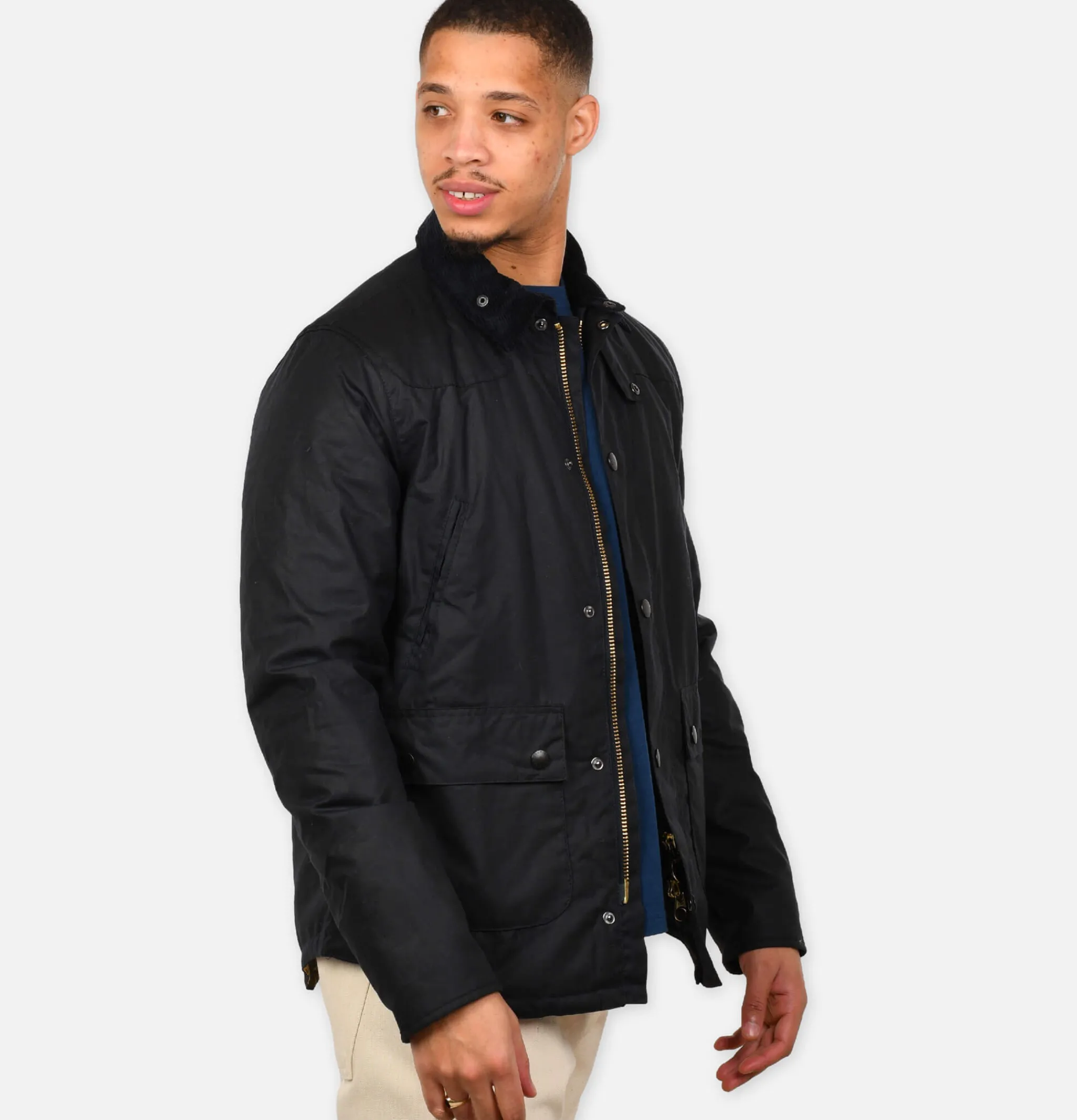 BARBOUR Veste Reelin Wax Navy< Blousons & Manteaux