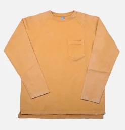 GOOD ON Vintage Dye Ls Raglan Pocket Moutarde< T-shirts