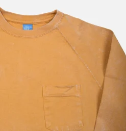 GOOD ON Vintage Dye Ls Raglan Pocket Moutarde< T-shirts