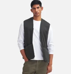 BARBOUR Warm Pile Waiscoat Zip Sage< Vestes