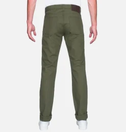NAKED & FAMOUS Weird Guy Army Green Duck Sel< Jeans
