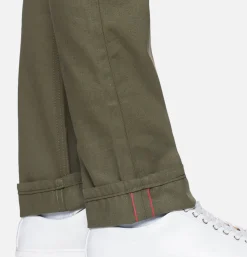 NAKED & FAMOUS Weird Guy Army Green Duck Sel< Jeans