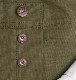 NAKED & FAMOUS Weird Guy Army Green Duck Sel< Jeans