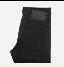 NAKED & FAMOUS Weird Guy Solid Black Selvedge< Jeans