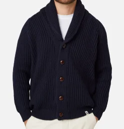 PEREGRINE Wilkinson Cardigan Wool Navy< Pulls & Cardigans