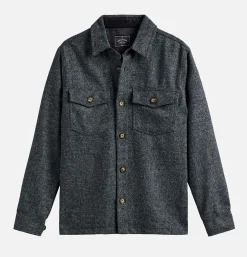 PORTUGUESE FLANNEL Wool Field Over Shirt Grey< Chemises