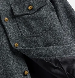 PORTUGUESE FLANNEL Wool Field Over Shirt Grey< Chemises