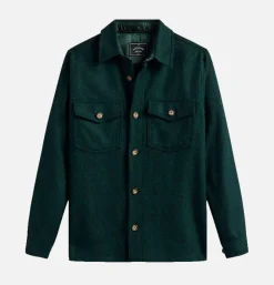 PORTUGUESE FLANNEL Wool Field Over Shirt Verte< Chemises