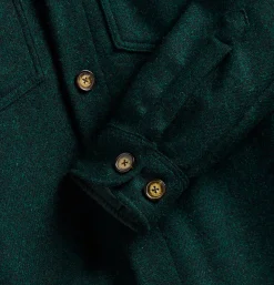 PORTUGUESE FLANNEL Wool Field Over Shirt Verte< Chemises