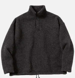 JACKMAN Wool Himo Polo Heather Black< Sweats & Polaires