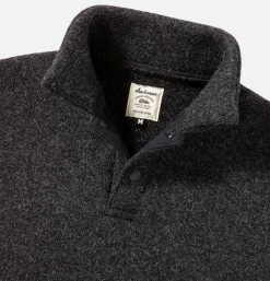 JACKMAN Wool Himo Polo Heather Black< Sweats & Polaires