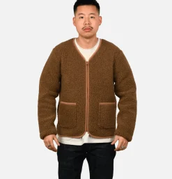 COLDBREAKER Zip Up Vee Cardigan Bark< Sweats & Polaires