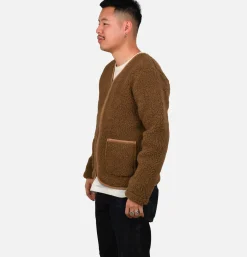 COLDBREAKER Zip Up Vee Cardigan Bark< Sweats & Polaires