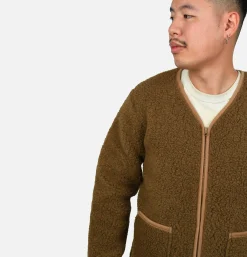 COLDBREAKER Zip Up Vee Cardigan Bark< Sweats & Polaires