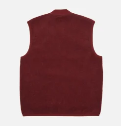 UNIVERSAL WORKS Zip Waistcoat Wool Deep Red< Vestes